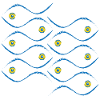 Tessellation of fish with brush stroke