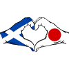 Scotland Japan Hands Heart Shape