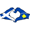 Scotland Kosovo Hands Heart Shape