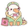 Cute Duck Cozy Gamer