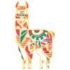 Bunter Lama in Ethno-Muster