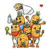 Funny Baby Carrots Vegetables