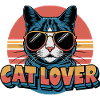 Design rétro Cat Lover
