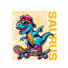 Skatersaurus Cool Dinosaur Skateboard Retro