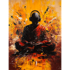 Abstract monk with headphones
