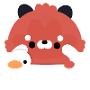 Panda roux nageant