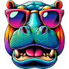 Hippopotamus with Sunglasses