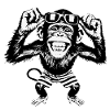 Grinning monkey with sunglasses