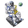 Astronaut Saxophon Spieler