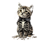 Cute Skeleton Kitten - Halloween Disguise