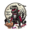 Funny T-Rex Vampire Loves Candy