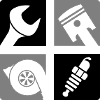 Wrench Piston Turbo Spark Plug Emblem