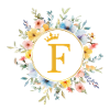 F Monogram, Flower Circle, Personalizable