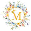M Monogram, Flower Circle, Personalizable