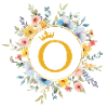 O Monogram, Flower Circle, Personalizable