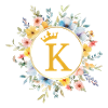 K Monogram, Flower Circle, Personalizable