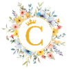 C Monogram, Flower Circle, Personalizable