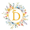 D Monogram, Flower Circle, Personalizable