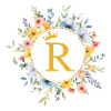 R Monogram, Flower Circle, Personalizable