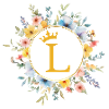 L Monogram, Flower Circle, Personalizable