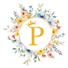 P Monogram, Flower Circle, Personalizable