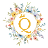 Q Monogram, Flower Circle, Personalizable