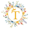 T Monogram, Flower Circle, Personalizable