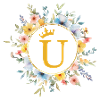 U Monogram, Flower Circle, Personalizable