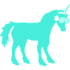 Cooles Cyan DJ Einhorn Fabelwesen Party Club Musik