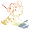 Ice Hockey Player Sketch Retro