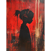 Child silhouette with headphones