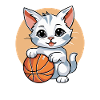Cat Playing Basketball