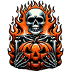 Halloween Skeleton with Pumpkin