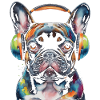 French Bulldog Headphones Frenchie Dog