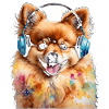Pomeranian Pomeranian Headphones Dog Print