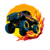 Monster Truck with Flames