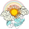 arc-en-ciel soleil nuages mer
