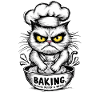 Funny Annoyed Cat Baker Design