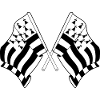 Two flags crossed Brittany