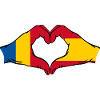 Romania Spain hands heart shape