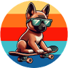 Dog on Skateboard