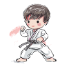 Karate Junge Comic Stil