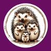 Cute hedgehog family