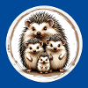 Cute hedgehog family