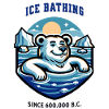 relaxter Eisbär beim Eisbaden lustiger Spruch