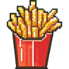 French fries pixel icon