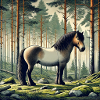 Pferd Wald Schweden