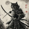 Cat Samurai Japan Ukiyo-E