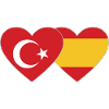 Turkey Spain Flag Heart