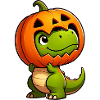 halloween dino dinosaurie T-rex pumpa hatt hjälm